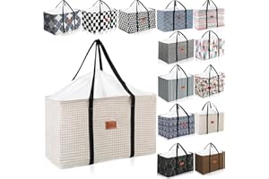 RoyBoder Waterproof Drawstring SUV Storage Organizer - Collapsible Two Pocket Car Trunk Organizer for Camping, Shopping, Wardrobe, Hotel (70L)