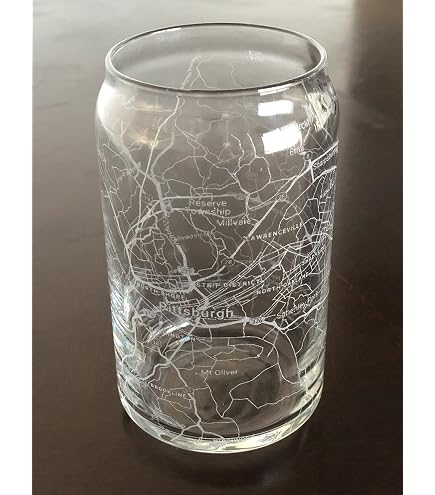 Akron Ohio Beer Can Glass - 16 Oz Urban City Map Design, Made In USA Glassware