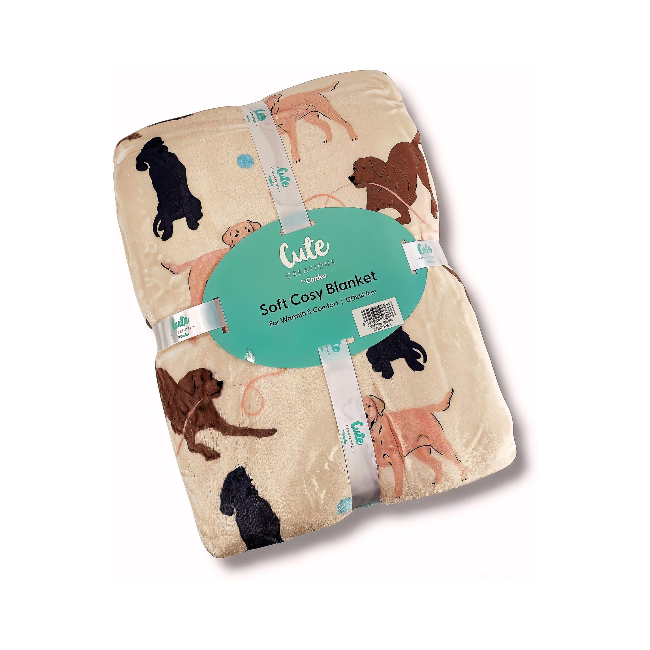 Labrador Design by Cute Creations Large Dog Blanket Throw Dog Printed Blanket for Kids Teens Adults Dogs Soft Warm Fleece Solid Blanket for Bed, Couch and Travel - Size Large 147x120cm