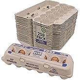Stromberg's Grade A Large Printed Egg Cartons, 250 Pack | Biodegradable and Eco-Friendly, Made From Recycled Materials, With Educational Prints for Safe Handling Instructions