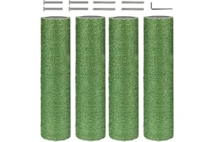 VCEPJH Replacement Scratching Post for Cat Tree Replacement Parts-Pack of 4 12 Inch Cat Tower Scratch Pole Refill with M8 Screws Sisal Rope Furniture Protector for Indoor Kittens (Green)