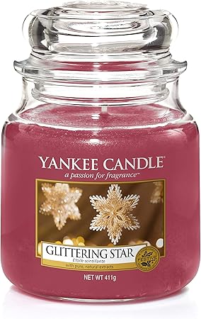 Immagini Di Candele Di Natale.Yankee Candle Jar Glittering Star Candela Di Natale Multicolore Unica Amazon It Casa E Cucina
