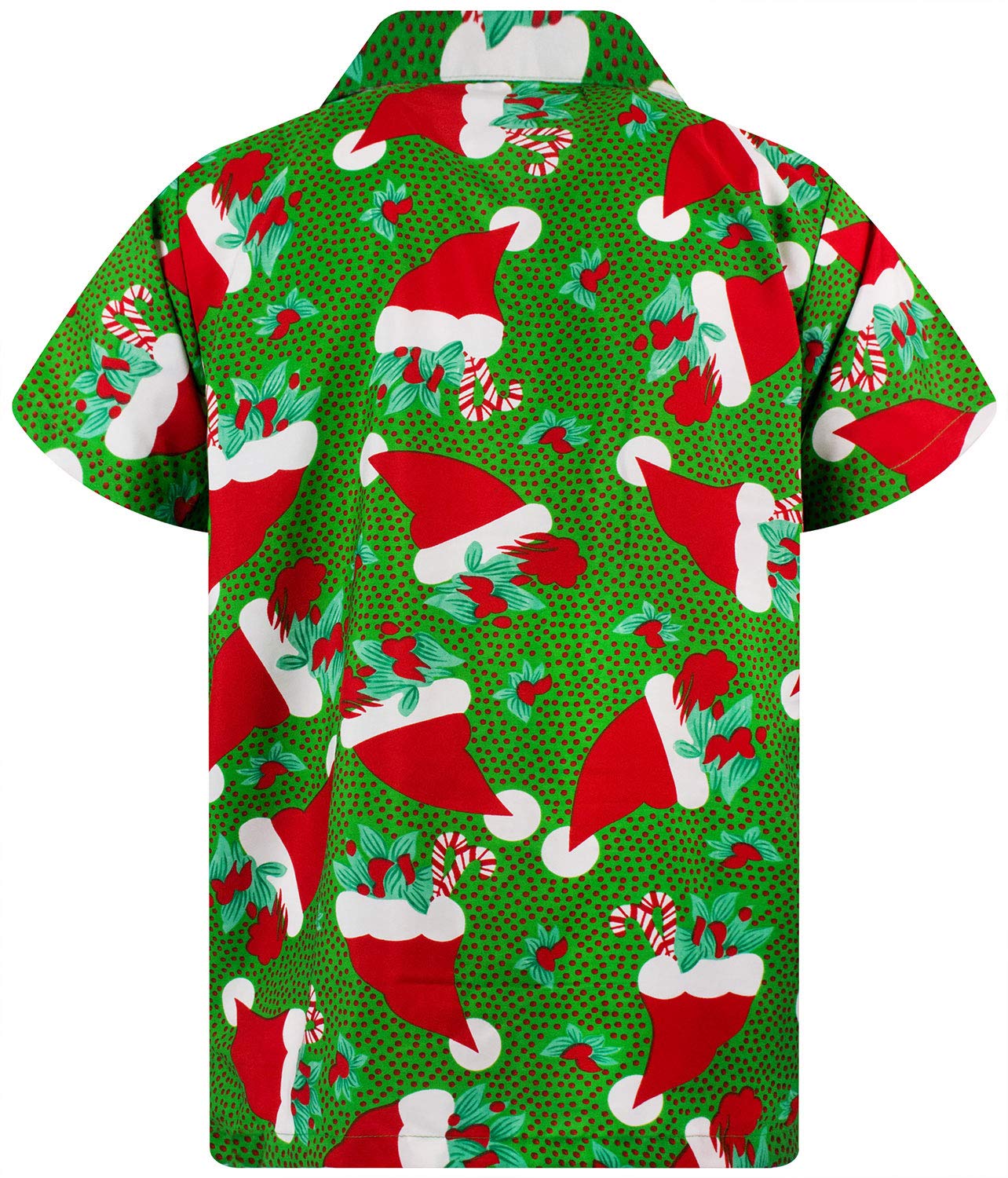 V.H.O. Funky Hawaiian Shirt Men Short-Sleeve Front-Pocket Christmas Designs - Image 3