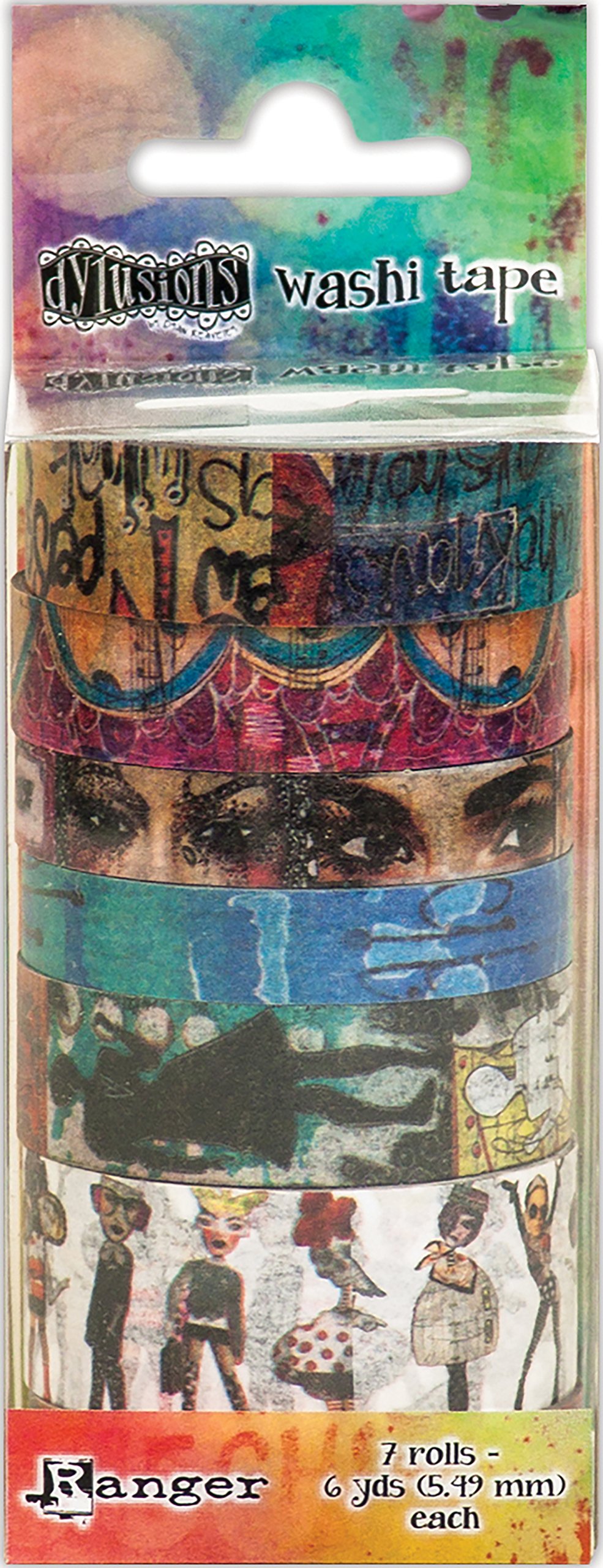 Ranger Dylusions Number 2 Washi Tape, Paper, Multi-Colour, 13.1 x 5.2 x 5.2 cm