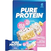 Pure Protein Gluten Free Snack Bars, Birthday Cake Flavor, 10.56 Ounce, 1.8 Ounce Bars, 6 Count