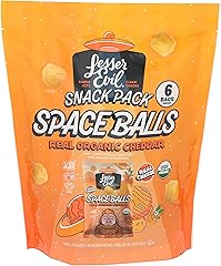 Lesserevil Organic Real Cheddar Space Ball Puffs Multipack, 3.6 Oz
