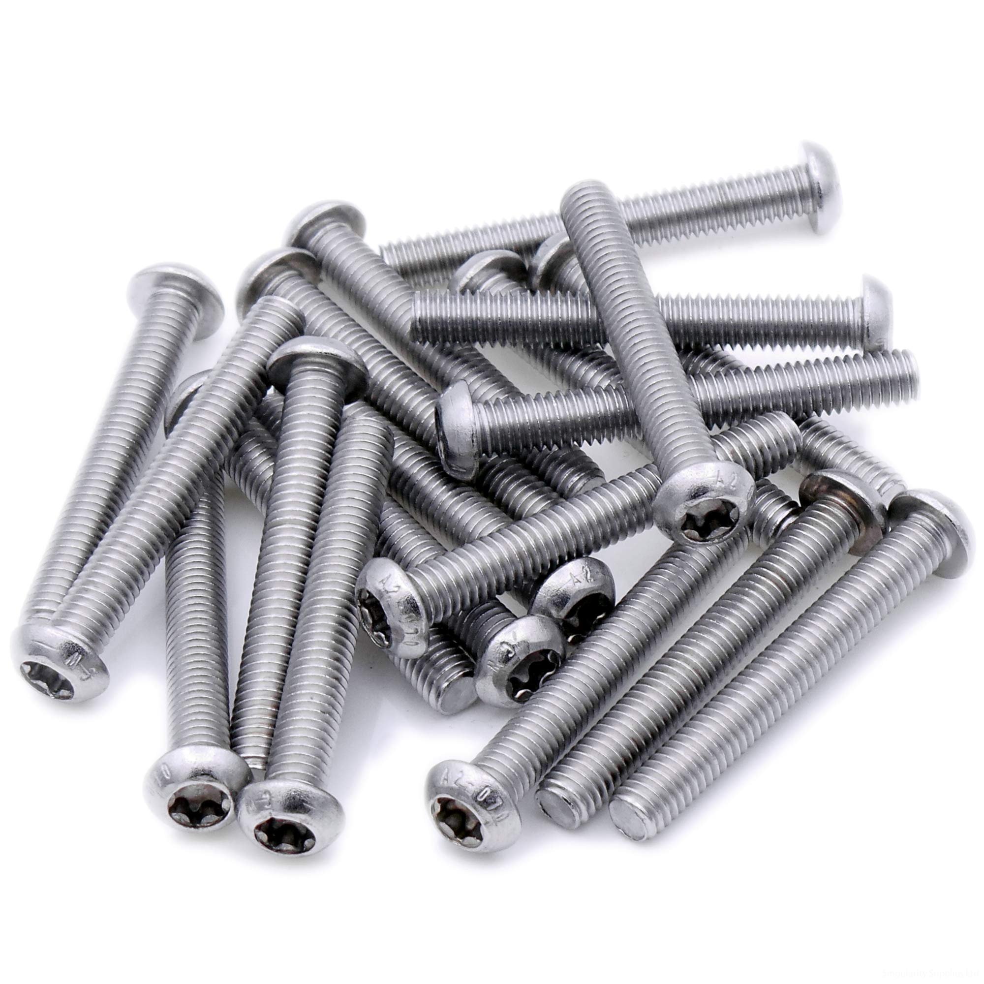 M3 (3mm x 22mm) TX Socket Button Machine Screw (Bolt) - Stainless Steel (A2) (Pack of 20)