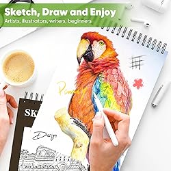 Soucolor 8" x 10" Blank Spiral Notebook| 100 Sheets