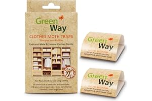 INSECTS LIMITED Greenway Clothing Moth Traps with Powerful Pheromone Lures for Effective, Odor-Free Closet Protection, Non-Toxic, Eco-Friendly & Long-Lasting Solution, 1 Packs (Includes 2 Traps & 2 Lures)