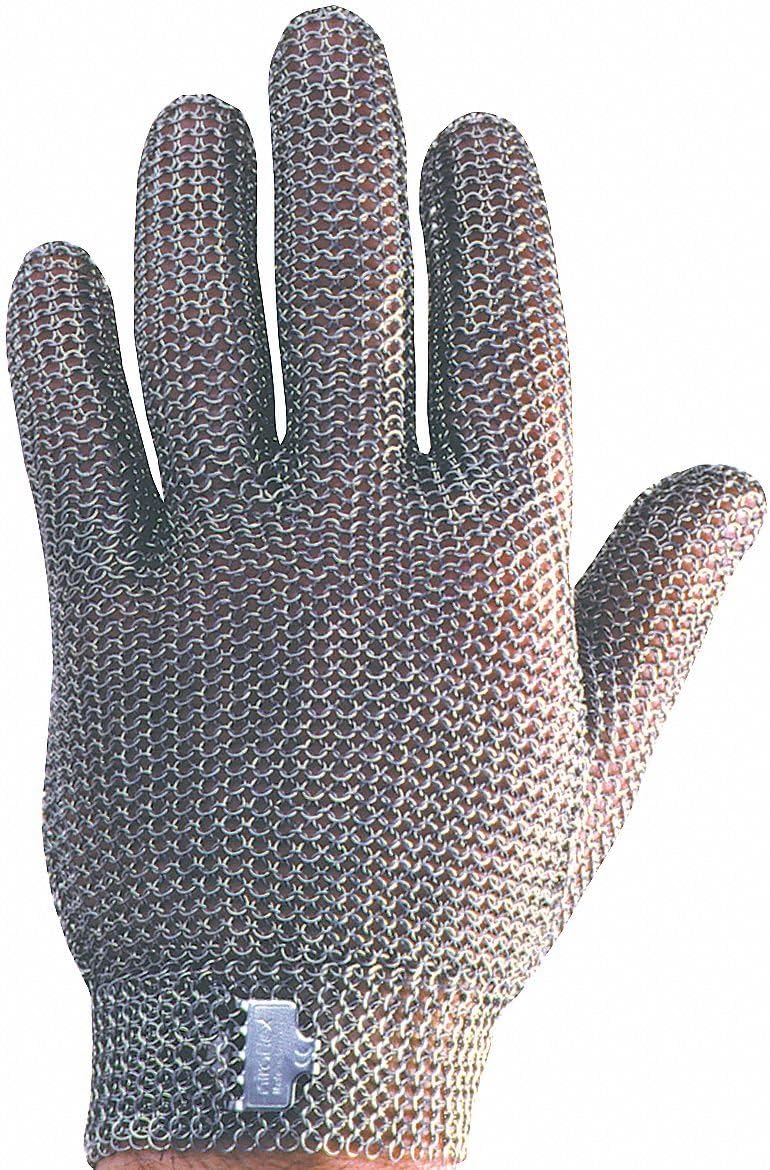 Chainmail Cut-Resist Glove,S/7,Silver