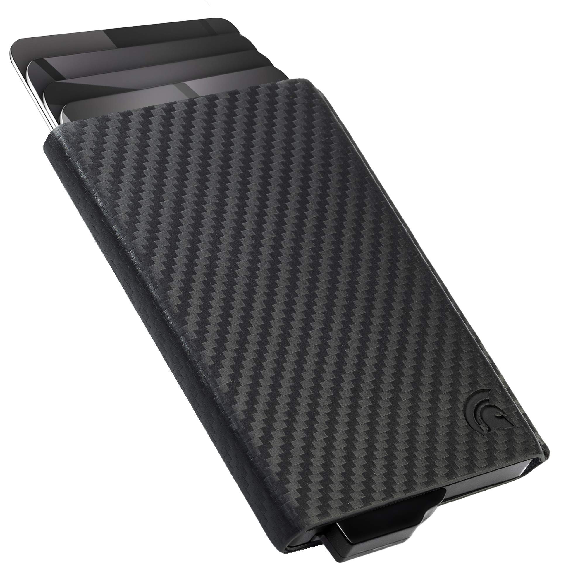 POWR Carbon Fibre Metal Card Holder. RFID Blocking Carbon Fibre Mens Wallet. Card Holder Wallet, Mens Minimalist Slim Metal RFID Blocking Contactless Protector