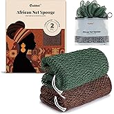 CORATED African Net Sponge Authentic, Shower Loofah Exfoliating Bath Sponge, Body Scrubber for Women and Men Daily Use Body Care, Travel Portable Bath Accessories Spa Gifts