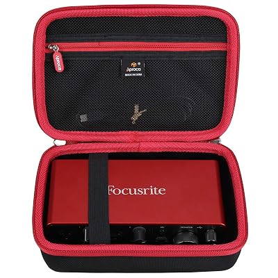Aproca Case Compatible with Focusrite Scarlett 2i2 4th Gen USB Audio Interface, Portable Storage Bag for Accessories (Case Only)