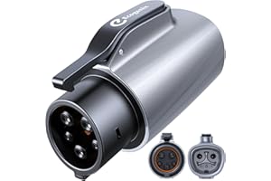 Ecogenix Tesla to J1772 Charging Adapter (Max 80A, 240V), NACS to J1772 Adapter, J1772 EVs Adapter, Compatible with Tesla Wall Connector/Destination/Mobile Charger (for J1772 EVs Only) Silver