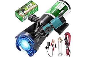 RVOREN Macerator Pump for RV 12V 12GPM RV Waste Pump Quick-Release Self-Priming RV Sewage Pump with Garden Hose Discharge Port