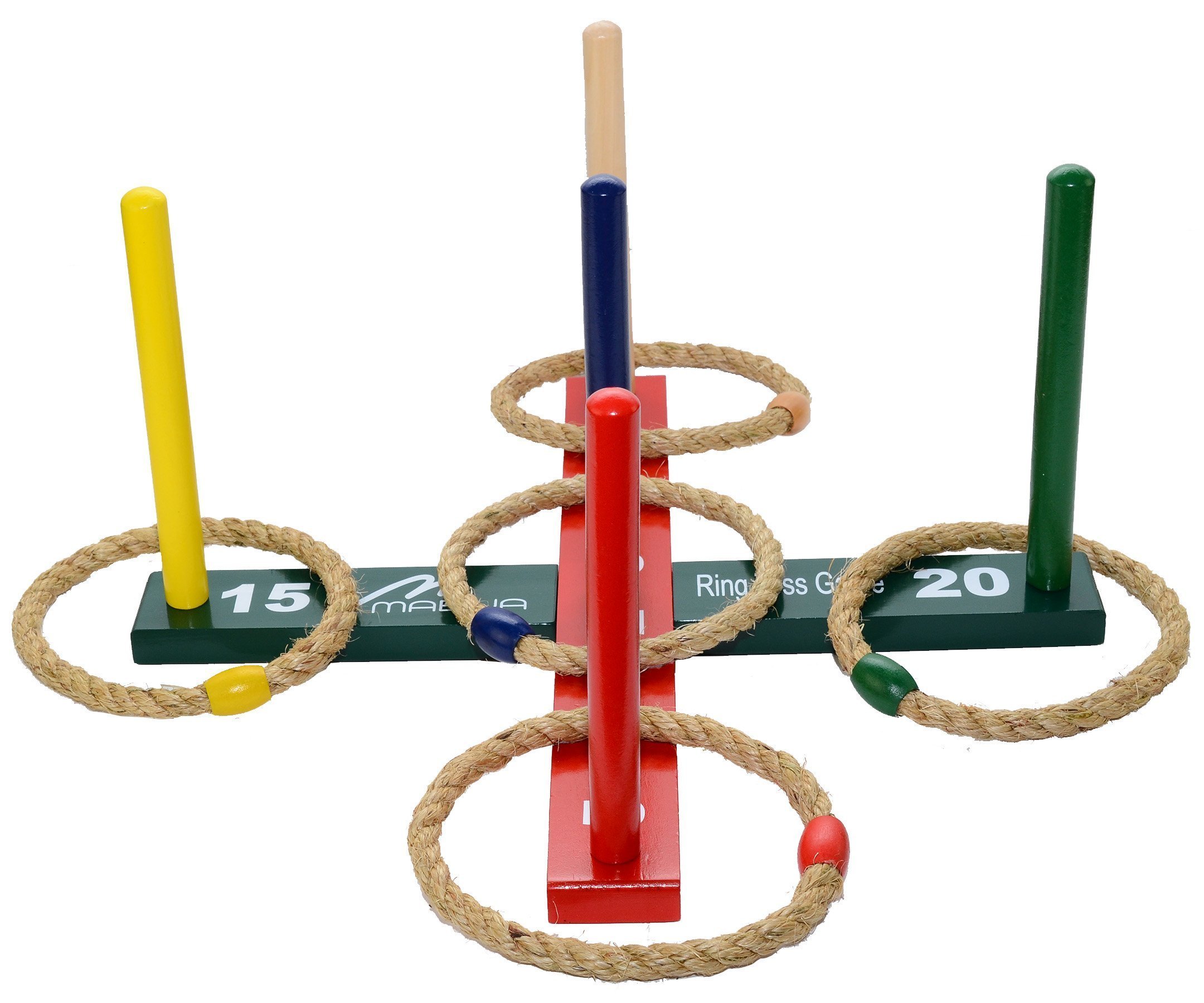 MABUA Ring Toss Game Set 25 Ropes Indoor Outdoor Hookem Horseshoe Yard