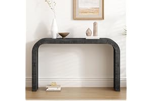 Merax 52" Wood Console Table with Curved Edge, Modern Entryway Tables, Couch Table Behind Sofa, Long and Narrow Foyer Tables 