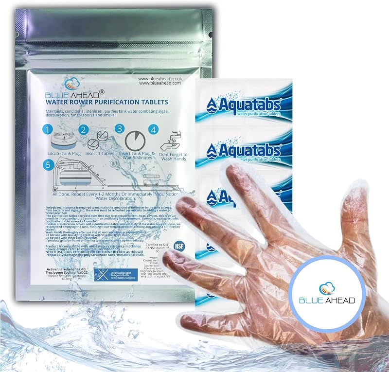 BLUE AHEAD Chlorine Puritabs 10x167mg Water Rower Tank Tablet