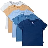 HonestBaby Unisex-Baby 5-Pack Short Sleeve T-Shirts 100% Organic Cotton Baby, Toddler, Little Kid, Boy, Girl, Unisex