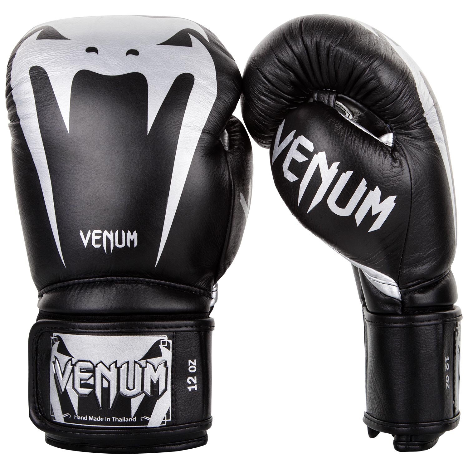 Venum, Giant 3.0 Boxing Gloves, Unisex Adult, 12 Oz, Black/Silver