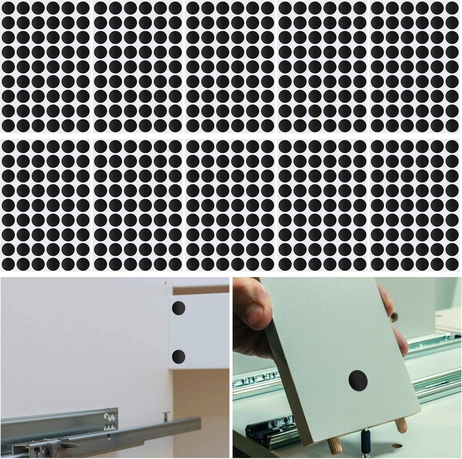 10 Sheets 540 Pieces Screw Hole Covers Stickers SelfAdhesive Screw