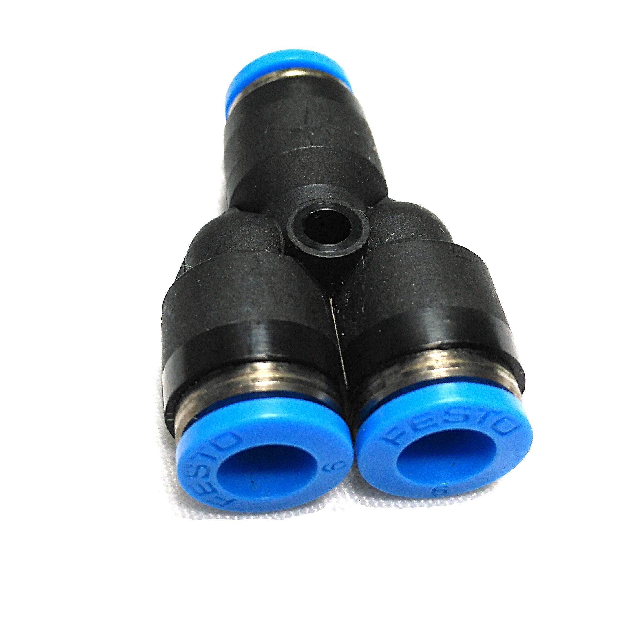 Festo QSY-6 QS Series Push-in Y-Connector, 6 mm Tube x 6 mm Tube Connector