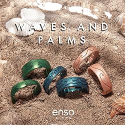 Enso Rings Etched Thin Silicone Rings - Comfortable