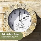 HomeZone 10" Garden Clock & Thermometer - Weather Resistant Quartz view 6
