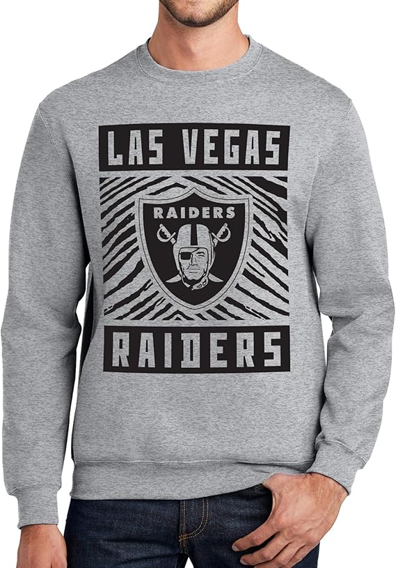 Zubaz NFL Las Vegas Raiders Unisex Athletic Crew Neck Sweatshirt with