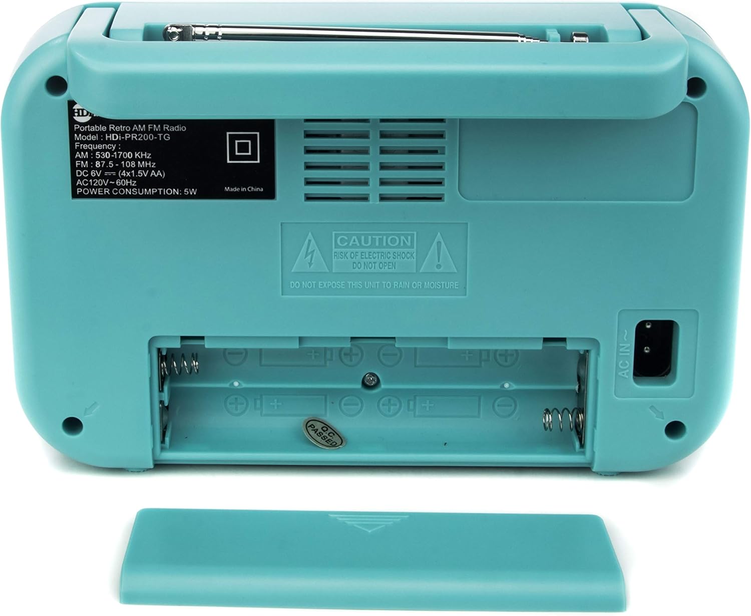 HDi Audio Radio Turquoise/Gold Premium Home Vintage Portable Retro Radio Classic AM/FM Radio with Built in Speakers + Headphone Jack: Home Audio & Theater