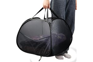 BEMKOO Collapsible Laundry Baskets, 90L Large Foldable Laundry Basket, Durable Mesh Pop Up Hampers for Laundry, Dirty Clothes Laundry Hamper for Bedroom, Bathroom, Dorm, Laundry Room, Travel, Camping Black