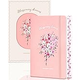 MINICAGIE Lined Journal Notebook for Women Cute Leather Journals for Writing Aesthetic Floral Diary 192 Pages A5 Hardcover Journaling Notebooks with Pen Loop (Pink)