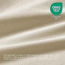 FreshCulture Twin Bed Skirt, Elastic Wrap Around