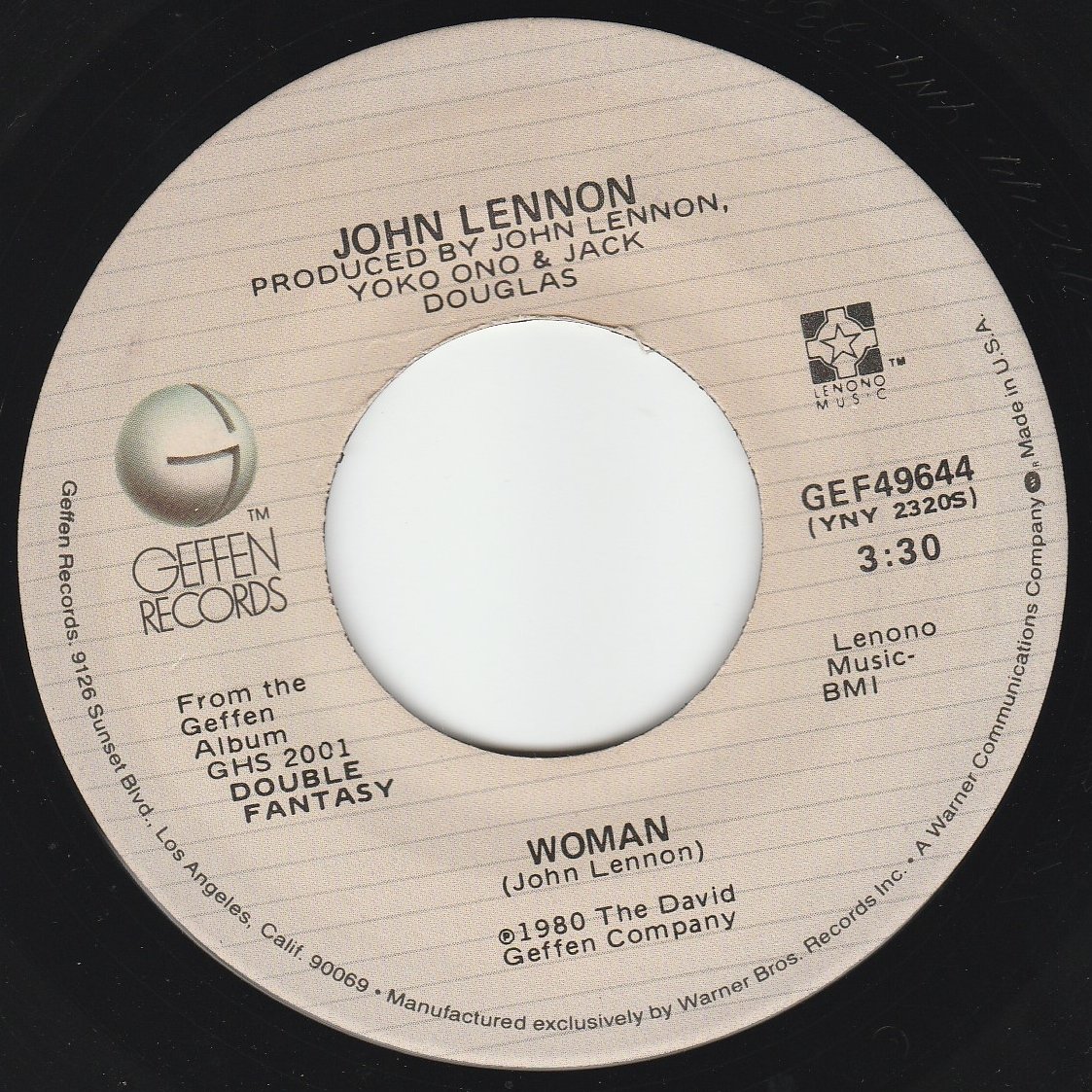 John Lennon/Yoko Ono 45vinylrecord Woman/Beautiful Boys