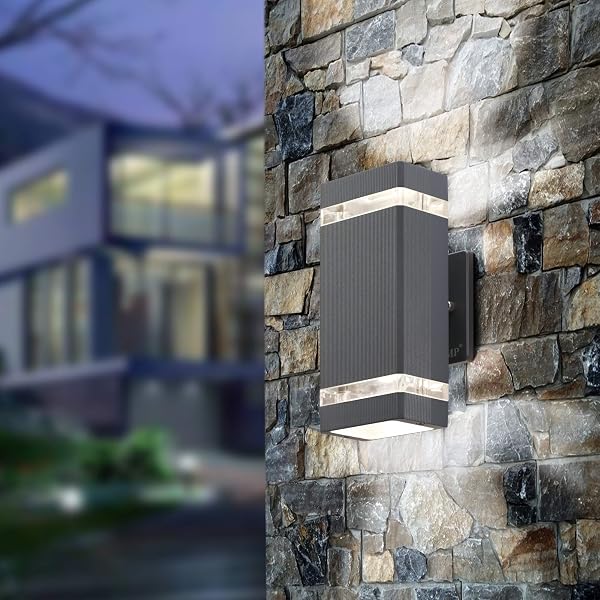 LMP 4 PACK LED SQUARE UP AND DOWN LIGHTS OUTDOOR WALL LIGHT，BODY IN ALUMINUM WATERPROOF OUTDOOR WALL LAMPS，3000K 5W WITH CERTIFICATE ETL