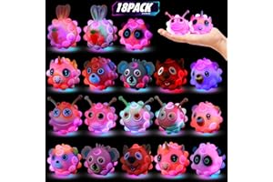 KissFree Light Up Animal Pop Balls Toys Party Favors,Goodie Bags Stuffers for Kids,Glow in Dark Pop Balls Birthday Party Favors,Pinata Stuffers,Carnival Prizes,Classroom Prizes