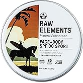 Raw Elements Mike Fields Face & Body Organic Sunscreen Tin SPF 30 - Non-Nano Zinc Oxide, Water-Resistant 80 Min, Reef Safe, All Ages Safe, Travel Sunblock 1.8 oz