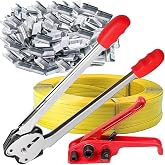 Pallet Strapping Kit for Packing,Poly Strapping Kit, Manual Tensioning Tool | and Sealer for Polyester and Polyproplyn Straps (1/2"- 3/4" Width)