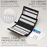 CHROMATEK 108 Watercolor Pens Set with 15 Page Pad and Tutorial Series view 7