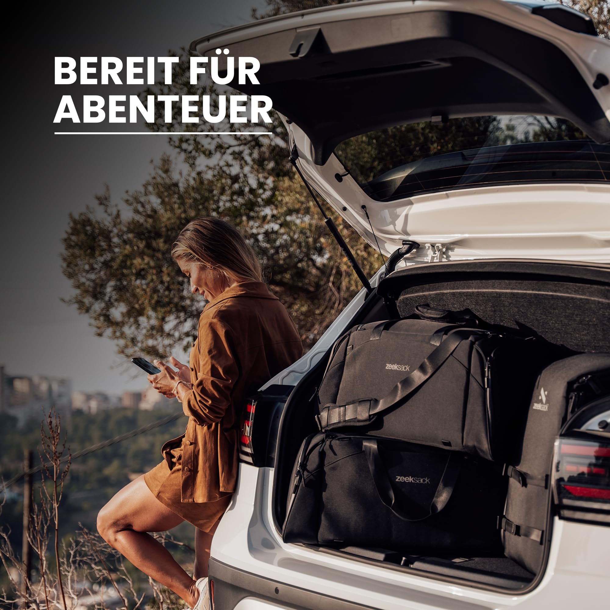 Zeeksack The Weekender 50L, Schwarz - Sport- & Reisetasche mit Schuhfach 8
