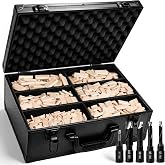 1060Pc Dominos Tenons Assortment with 5Pcs Cutter &amp; Case for Festool Joiner | 4/5/6/8/10mm Assorted Size, Beech Wood Loose Tenon, Anti‑spin Floating Mortise Tenon Joinery Kit for Cabinet Furniture Making