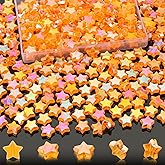 EVERMARKET Star Shape Bracelets - 100 Pcs Acrylic Star Beads for Jewelry Making, DIY Crafts and Accessories (11mm, Orange)