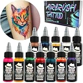 OPHIR Airbrush Temporary Tattoo Paint, 12 Colors for Festival Makeup | 12 Vibrant Airbrush Colors Designed For Temporary Tattoo Art, Body Painting, Festival Looks, And Creative Makeup Projects