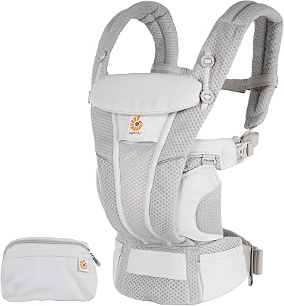 Ergobaby Omni Breeze Carrier Pearl Grey 4 Positions Breathable SoftFlex Mesh