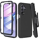 Thousandgear Compatible for Samsung Galaxy A16 5G Phone Case, Built in Screen Protector, Belt Clip Holster Heavy Duty Defender Case Dustproof Shockproof Protection (Black)
