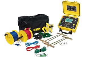 AEMC 4620 4-Point Ground Resistance Tester Kit, 2000 Ohms Resistance, 10mA Current with 500' Leads