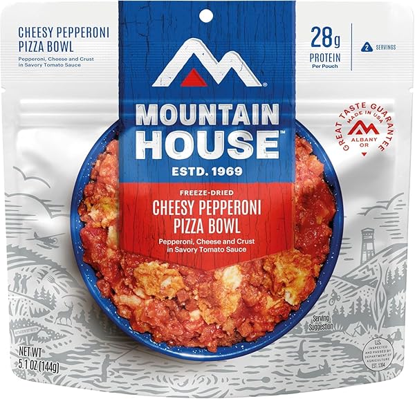 MOUNTAIN HOUSE CHEESY PEPPERONI PIZZA BOWL | FREEZE DRIED BACKPACKING & CAMPING FOOD | 2 SERVINGS