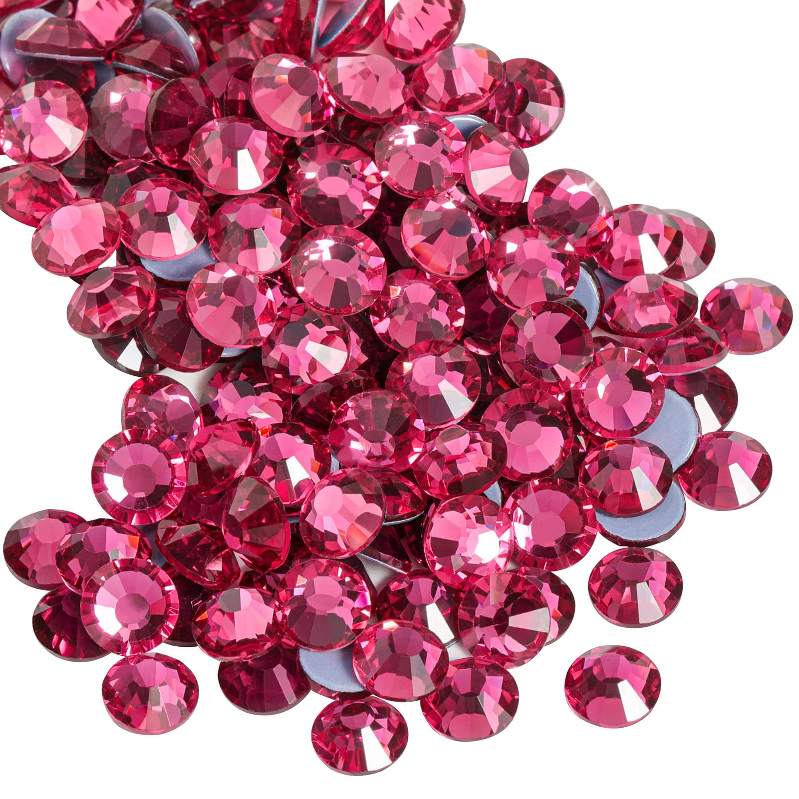 Beadsland Hotfix Rhinestones, 288pcs Flatback Crystal Rhinestones for Crafts Clothes DIY Decorations, Rose, SS30, 6.3-6.5mm — image 1