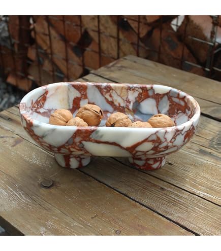10  Marbre Fruit Bol Demi Précieux Pierres Incrustation Cuisine Maison Décor