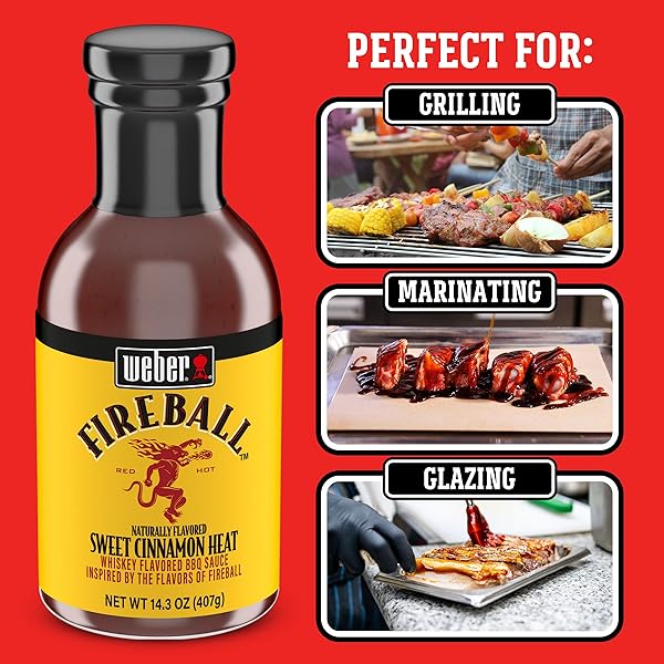 WEBER FIREBALL WHISKEY FLAVORED BBQ SAUCE, 14.3 OZ